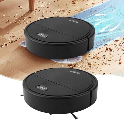 LAJPXKHY Intelligent Sweeping Robot, 3 in 1Household Cleaning and Sweeping Machine, Household Wireless Rechargeable Vacuum Sweeping for Pet Hair, All Floors, Carpets (Black), TOI-5412