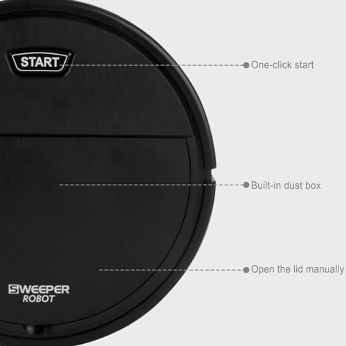 LAJPXKHY Intelligent Sweeping Robot, 3 in 1Household Cleaning and Sweeping Machine, Household Wireless Rechargeable Vacuum Sweeping for Pet Hair, All Floors, Carpets (Black), TOI-5412