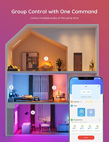 Govee Color Changing Smart Light Bulbs, Music Sync