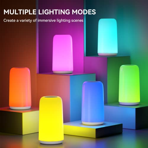 ROOTRO Touch RGB Bedside Lamp for Bedroom Home Gifts