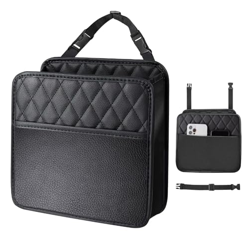 OXTXO Car Trash Can with Adjustable Buckle Strap - Hanging Car Garbage Bin with Foldable and Portable Design, Car Rubbish Container for Car/SUV/Truck/Minivan, Car Seat Back Hanging Bag