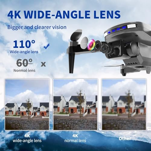 4K Foldable Drone with Adjustable Lens & Case