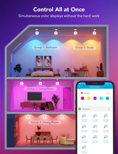 Govee Smart 6" RGBWW LED Downlight, Work with Alexa & Google Assistant