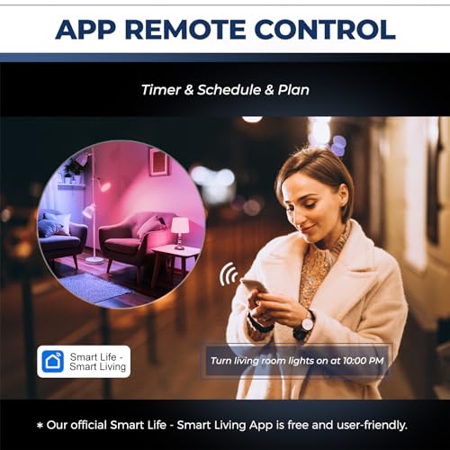 Smart Light Bulbs 100W Equivalent, WiFi Compatible, Color Changing