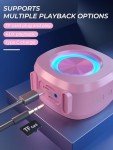 Pink Waterproof Bluetooth Speaker with RGB Lights