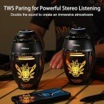 TWS Bluetooth Outdoor Speakers with Tiki Torch Lights