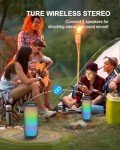 ANCOBER Bluetooth Speaker with Lights - Waterproof & Rechargeable