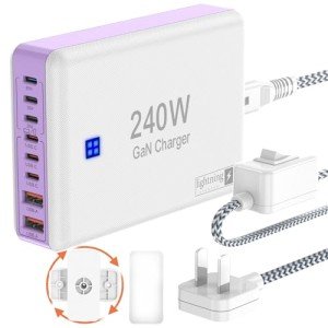 240W GaN USB C Fast Charger with 8 Ports