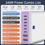 240W GaN USB C Fast Charger with 8 Ports