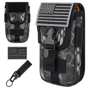 Tactical Phone Holster Pouch with US Flag Patch