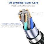 5ft Flat Plug Power Cord for Gadgets