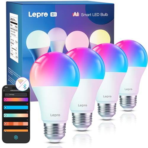 AI Smart Light Bulbs with Voice Control & Music Sync