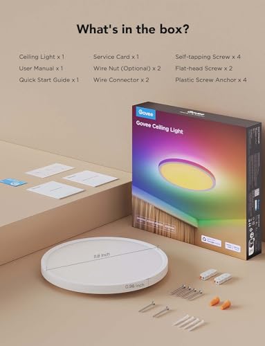 RGBIC Smart Ceiling Light with Alexa Control, 16M Colors