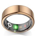 Dulutuxe Smart Ring Fitness Tracker, Health Sleep Heart Rate Blood Oxygen Tracker Smart Ring(Gold, 9)
