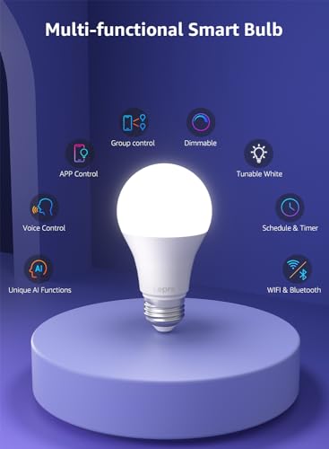AI Smart Light Bulbs with Voice Control & Music Sync
