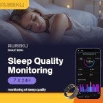 Aurekli Smart Ring Health Tracker, Smart Ring for Men and Women,Long Battery Life& Sleep Tracker/Stress/Heart Rate Monitor, Waterproof Compatible with iOS & Android (12)