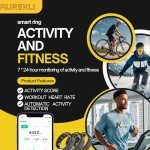 Aurekli Smart Ring Health Tracker, Smart Ring for Men and Women,Long Battery Life& Sleep Tracker/Stress/Heart Rate Monitor, Waterproof Compatible with iOS & Android (12)