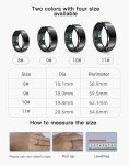 Smart Rings for Men Health Ring Heart Rate Monitor Sleep Monitor Fitness Tracker for Women Gesture Control Photography Step Counter Compatible with iOS Android (Black-with Charging case, #9/2.342in)