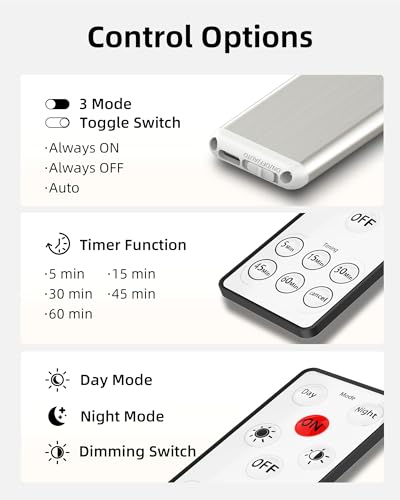 5 Pack EZVALO LED Closet Lights, Motion Sensor, Remote Control