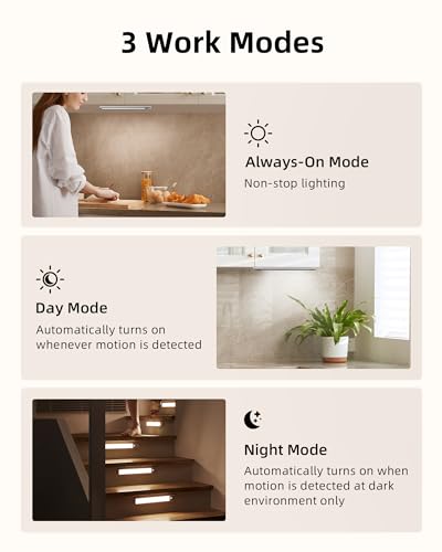 5 Pack EZVALO LED Closet Lights, Motion Sensor, Remote Control