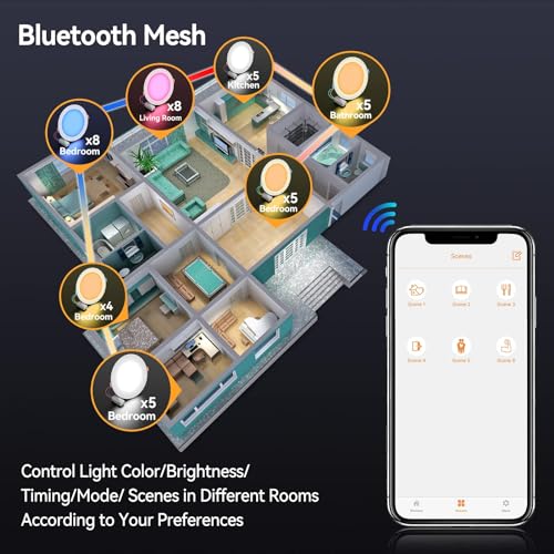 Smart RGBW Color Changing Recessed Lights 4 Pack