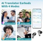 AI Translation Earbuds for 150 Languages & Accents