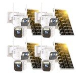 Luovisee 4-Pack Dual Lens Solar Security Cameras