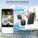 Luovisee 4-Pack Dual Lens Solar Security Cameras
