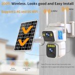 Luovisee 4-Pack Dual Lens Solar Security Cameras