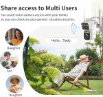 Luovisee 4-Pack Dual Lens Solar Security Cameras