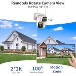 Luovisee 4-Pack Dual Lens Solar Security Cameras