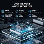 64GB Voice Recorder with AI Noise Cancellation