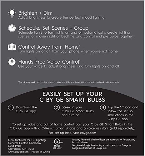 CYNC Smart Light Bulbs, Bluetooth Enabled, Alexa/Google Compatible