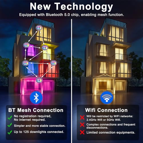 12-Pack Smart 4" Color Changing LED Downlights