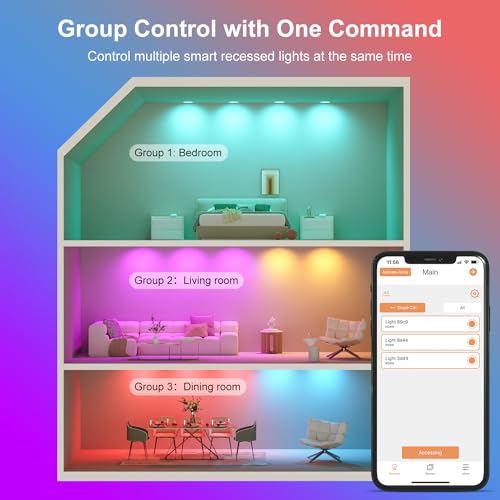 12-Pack Smart 4" Color Changing LED Downlights