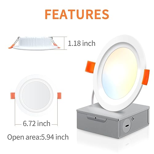 RGB Smart LED Recessed Lighting, Cool/Warm White, Dimmable