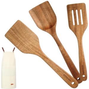 Acacia Wood Cooking Utensils Set with Apron
