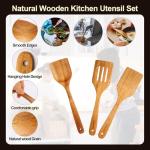 Acacia Wood Cooking Utensils Set with Apron