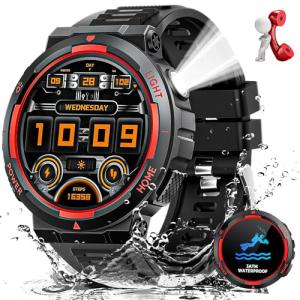 Tactical Smart Watch with LED Flashlight and Heart Rate Monitor