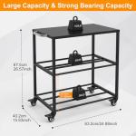 3-Tier Metal 3D Filament Storage Rack with Wheels