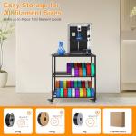 3-Tier Metal 3D Filament Storage Rack with Wheels