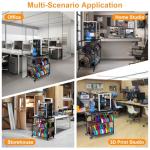 3-Tier Metal 3D Filament Storage Rack with Wheels