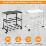3-Tier Metal 3D Filament Storage Rack with Wheels