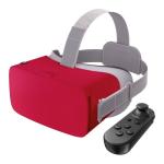Red VR Headset with Controller and Eye Protection