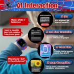 Kid's 1.85" Smart Watch with AI and Fitness Tracker