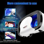 Adjustable 3D VR Headset with Controller for Phones