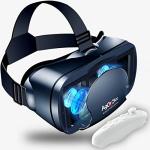 Adjustable 3D VR Headset with Controller for Phones