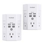 2-Pack Surge Protector with USB Ports and Outlets