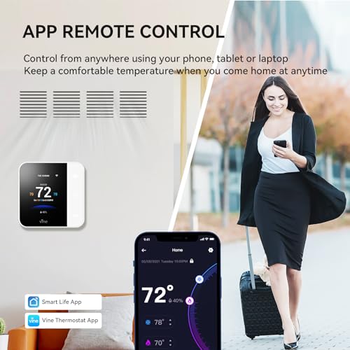 WiFi Smart Thermostat with Color Touchscreen for Home
