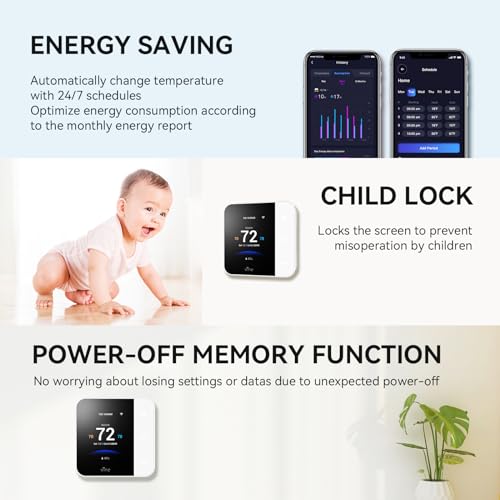 WiFi Smart Thermostat with Color Touchscreen for Home